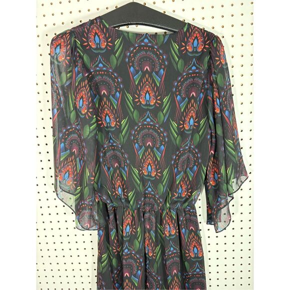 Alice + Olivia 'Lyla' Ombre Deco Print Chiffon Blouson Dress S - Picture 6 of 9